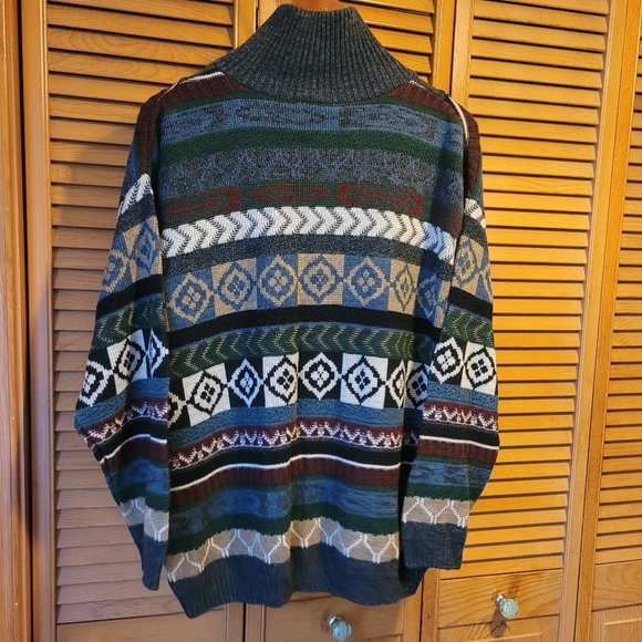 Vintage Quarter Zip-up Neck Pullover Sweater - Picture 4 of 6